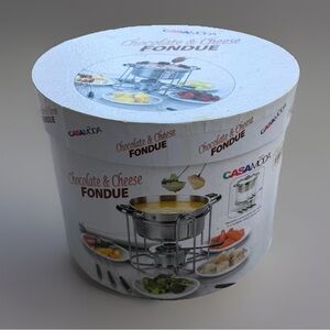 Roshco Chocolate & Cheese Fondue 12 pc Set Stainless Steel (new)